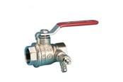 Beslag - Pettinaroli F x f fullway ball valve with drain-off and red steel lever - 51CS-006