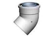 Kjeler og skorsteiner - Megatherm Vent bending concentric pp/alu dn 60/100 45° - CT00113