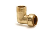Kobberrør og beslag - Broen Male elbow. push-fit x bsp taper male thread 15 mm * 1/2 - 45561