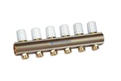 Gulvvarme - Pettinaroli Linear manifold 1x3/4/18 with thermostatic option or electrical control for return pipes compression ends without fittings 2 outlets - 7035TEM-008-02