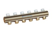 Gulvvarme - Pettinaroli Linear manifold 1x3/4/18 with incorporated lockshield valve 3 outlets - 7035DM-008-03