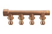 PEX-systemer - Roth manifold 4 outlets x 15 mm insert gunmetal - 17046217.404