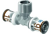 Alu pex-systemer - Uponor s-press plus tee adapter male thread 25 mm x 34 - 1070593