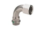 Trykkrør & Beslag - Viega Sanpress Inox transition bend 90° socket/socket 15 mm x 1/2" stainless steel - 437091