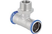 Trykkrør & Beslag - Geberit T-piece stst d35mmx1 1/4x35mm presmf/np stål rf/syref - 31464