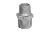 Gjengede beslag - +GF+ Hexagon nipple black reducing 1 1/2 x 1 - 770245129
