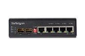 Switch/splitter - StarTech.com Industrial 5 Port Gigabit Ethernet Switch - 4 PoE RJ45 +2 SFP Slots 30W PoE+ 12-48VDC 10/100/1000 Rugged Power Over Ethernet LAN Switch -40C to 75C - DIN Mountable - switch - 6 ports - IES1G52UP12V