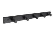 Beslag & Hengsler  - Home>it Knaggrekke i furu - 5 knagger - svart - 12212