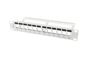 Tilbehør - Lanberg PPKS-9112-S Patch Panel Blank 12-Port 1U With Organizer for Keystone Modules Grey - PPKS-9112-S