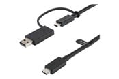 USB - StarTech.com  USB C Cable USB-A Adapter Dongle Hybrid 2-in-1 USB C Cable 1m - USBCCADP