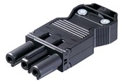 Kabler og ledninger - Wieland Gst18i3 plug female 3-pole 250v/20a 0.75-2.5mm2 ø=6.5-10.5mm black 92.731.3053.1 - 92.731.3053.1