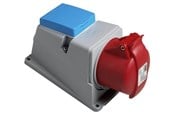 Diverse elektriske produkter - ABB Surface socket-outlet with dk-outlet 3p+n+e 16a 250vac ip44 clock position of grounding contact 6 hour color code red - 2CMA105921R1000
