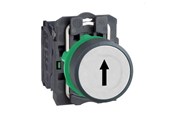 Trykknapper & Signalenheter - Schneider Electric Harmony push button complete with spring return and flat touch surface in white with black arrow 1xno xb5aa3341 - XB5AA3341