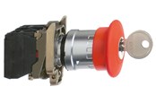 Trykknapper & Signalenheter - Schneider Electric Harmony emergency stop complete with ø40 mm toad head in red with push / turn function with key (ronis 455) and 1xno + 1xnc xb4bs9445 - XB4BS9445