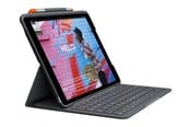 Tastatur - Logitech Slim Folio - keyboard and folio case - QWERTZ - Swiss - graphite - Tastatur & Foliosett - Sveitsisk - Grå - 920-009476