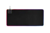 Musematte & Tilbehør  - Deltaco GAMING XL RGB-musematte med integrert Qi, Trådløs lading - GAM-092