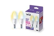 Smarthus - WiZ Tunable C37 E14 Smart Candle Bulb 2-pack - Dimbar varm til kald hvit LED - 929002448742