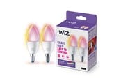 Smarthus - WiZ Color C37 E14 Smart Stearinlyspære 2-pakning - RGB/16 millioner farger + Dimbar Hvit LED-lys - 929002448842