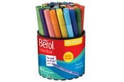 Hobbyartikler - Berol filtspiss fargetusjer, bred spiss (1,2mm), vaskbar, assorterte farger, eske med 42 stk. - 2057597