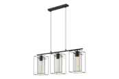 Lamper - EGLO LONCINO long table pendant black/smoke-coloured - 49496