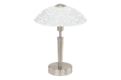 Lamper - EGLO SOLO table lamp brushed steel/white w/ decoration - 91238