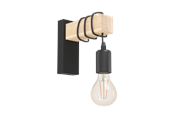 Lamper - EGLO TOWNSHEND wall lamp black/brown - 43514