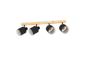 Lamper - EGLO BATALLAS spot rail 4L black/wood - 99492