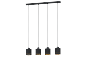 Lamper - EGLO ESTEPERRA long bore pendant black/gold - 99275