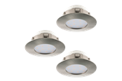 Lamper - EGLO PINEDA recessed spotlight Ø78 mm 3000K 3-pack brushed steel - 95823