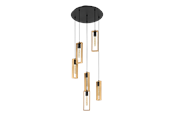 Lamper - EGLO LITTLETON cluster pendant soot/wood - 44054