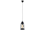 Lamper - EGLO BRADFORD pendant light black/clear - 49213