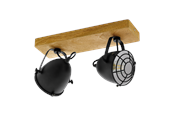 Lamper - EGLO GATEBECK spot 2L wood/black - 44092