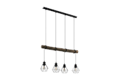 Lamper - EGLO HORNINGTOPS 1 long table pendant black/wood - 43476