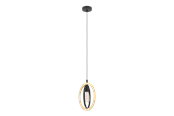 Lamper - EGLO BASILDON pendant light black/wood - 43461