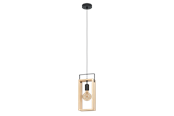 Lamper - EGLO FAMBOROUGH pendant black/natural - 43413