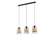 Lamper - EGLO ANWICK long table pendant black/natural - 43313