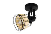 Lamper - EGLO ANWICK 1 spot black/natural - 43324