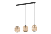 Lamper - EGLO BORDESLEY long table pendant black/wood - 43217
