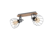 Lamper - EGLO SAMBATELLO spot rail 2L black/wood - 98135