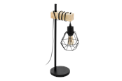 Lamper - EGLO TOWNSHEND 5 table lamp black/wood - 44079