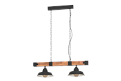 Lamper - EGLO OLDBURY long table pendant 2L black/rustic brown - 44085