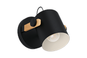 Lamper - EGLO HORNWOOD wall lamp black/cream - 43518