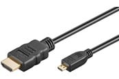 Skjermkabel - Pro HDMI - Micro HDMI 2.0 - 2m - Svart - MHDMI20B-2