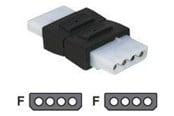 Kabler og ledninger - DeLOCK power connector adaptor - 4 PIN internal power to 4 PIN internal power - 65045