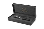 Skrive- & Tegneverktøy - Parker Sonnet Fountain Pen | Matte Black Lacquer with Palladium Trim | Fine Nib | Gift Box - 1931521