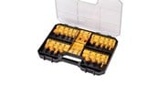 Verktøy - Dewalt 22 Piece Router Bit Set - 8mm Shaft - + Storage Box With Clear Cover - DT90017-QZ