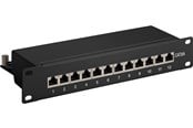 Nettverkskabel - Pro CAT 6a 10 inch (25.4 cm) patch panel 12 port bla - Svart - 4040849937965