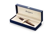 Skrive- & Tegneverktøy - Waterman Carène Marine Amber Ballpoint Pen | Gloss Brown & Black with 23k Gold Clip | Medium Point with Blue Ink Cartridge | Gift Box - S0700940