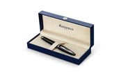 Skrive- & Tegneverktøy - Waterman Carène Black Sea Fountain Pen | High-Gloss Black with Palladium Plated Trim | Fine Nib with Blue Ink Cartridge | Gift Box - S0293970