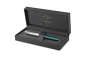 Skrive- & Tegneverktøy - Parker 51 Fountain Pen | Teal Blue Barrel with Chrome Trim | Fine Nib with Black Ink Cartridge | Gift Box - 2123506